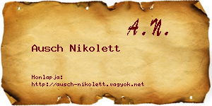 Ausch Nikolett névjegykártya